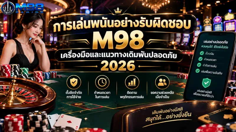 การเล่นพนันอย่างรับผิดชอบ M98 เครื่องมือและแนวทางเดิมพันปลอดภัย 2026