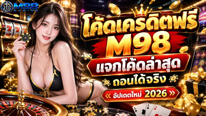 โค้ดเครดิตฟรี M98 แจกโค้ดล่าสุด ถอนได้จริง อัปเดตใหม่ 2026